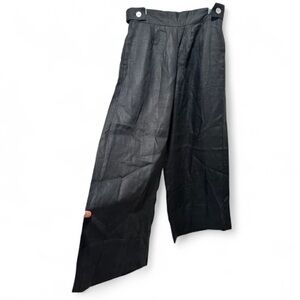 🛍️ FREE THE LABEL Monaco Linen Wide Leg Pants - black - Large